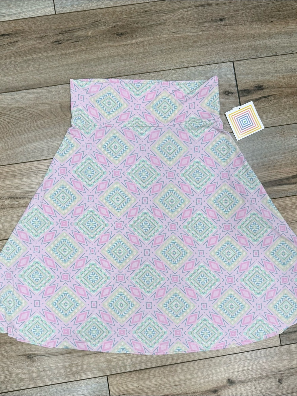 LuLaRoe Pink and Mint High-Low Skirt